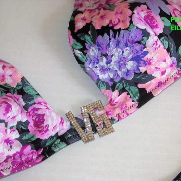 VICTORIA SECRET Swim VS Shine Logo Bikini Top SMALL 32C 32D 34AA 34A 34B $44 - Picture 7 of 8